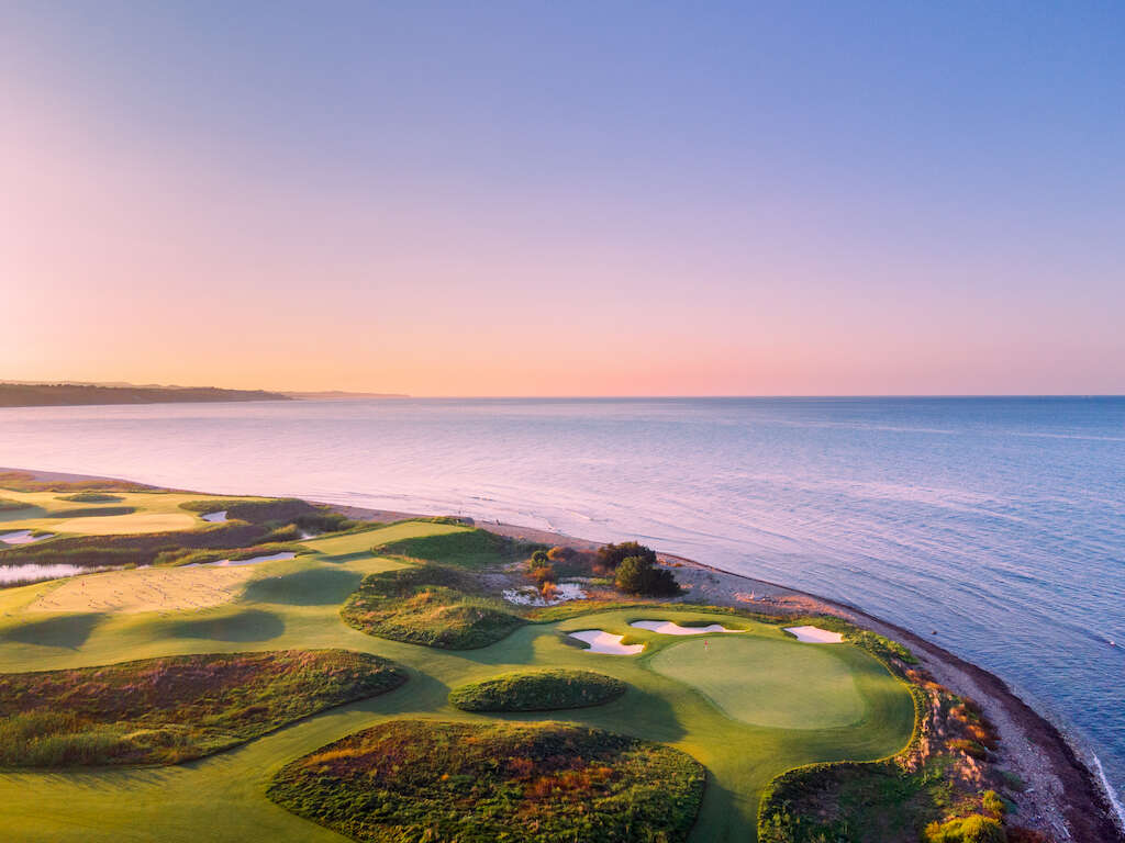 golf course with sea view