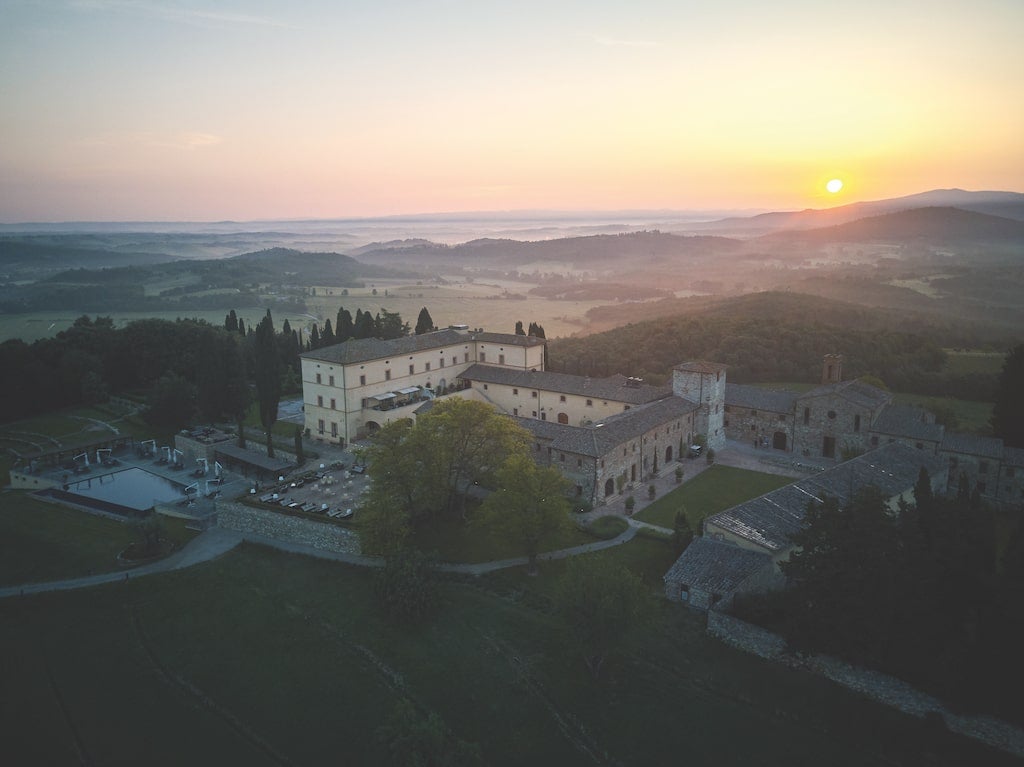 Castello di Casole from above in Tuscany