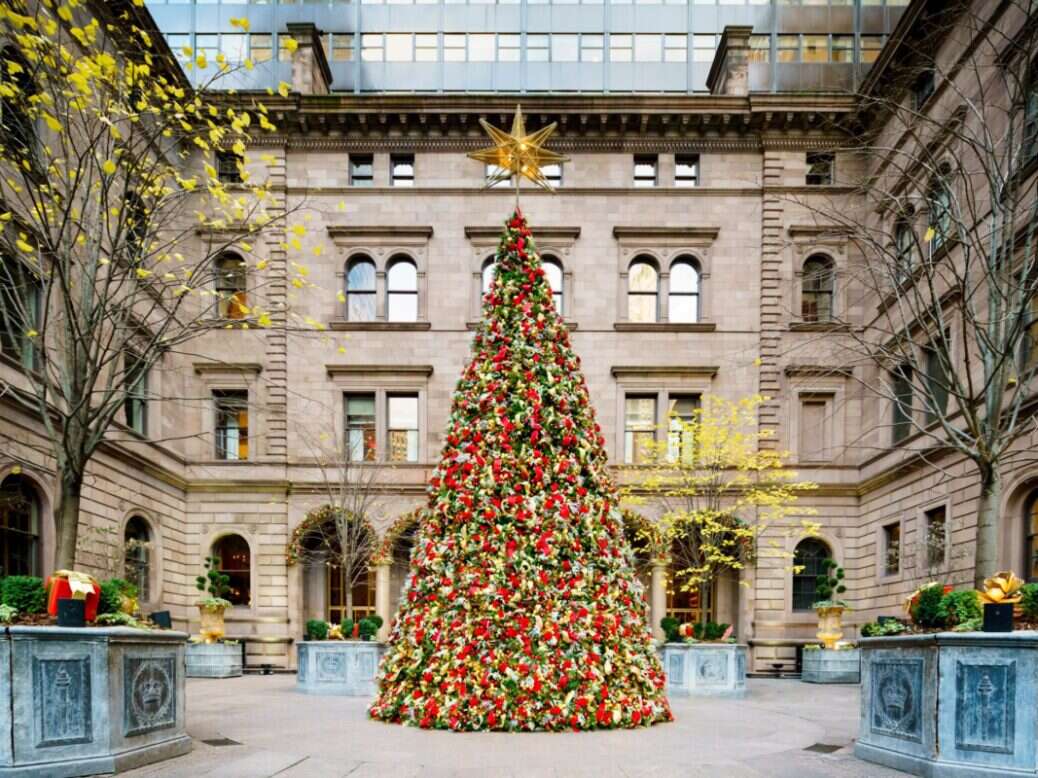 Louis Vuitton's 12-story Christmas tree on the Fifth Avenue is a