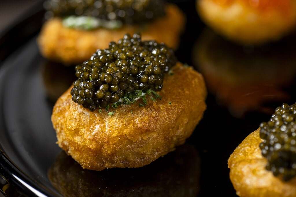 golden nugget with caviar at coqodaq