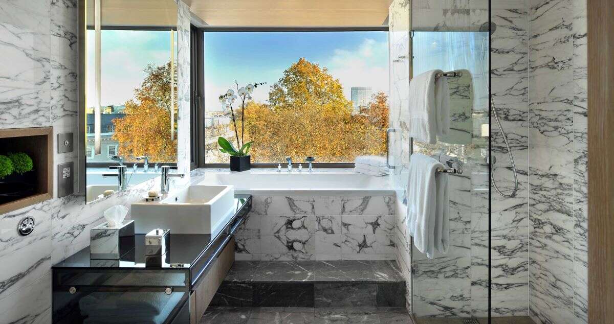 the hari marble bathroom 