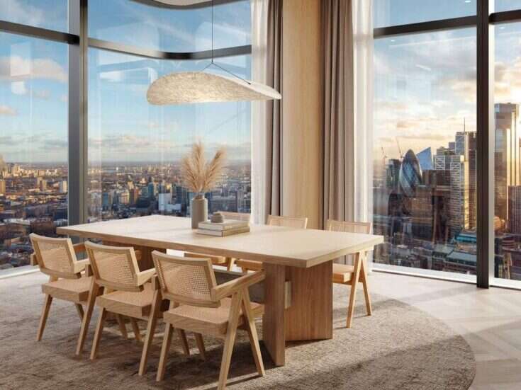 Dining area in Principal Tower penthouse apartment