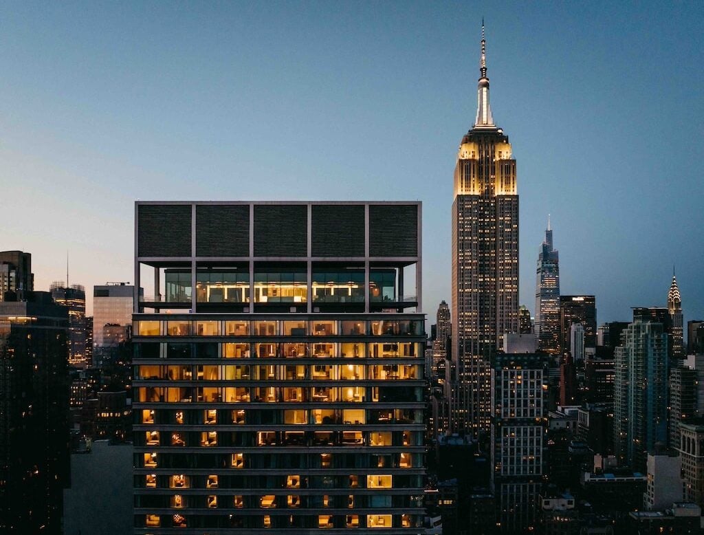 Ritz-Carlton New York, NoMad exterior at dusk