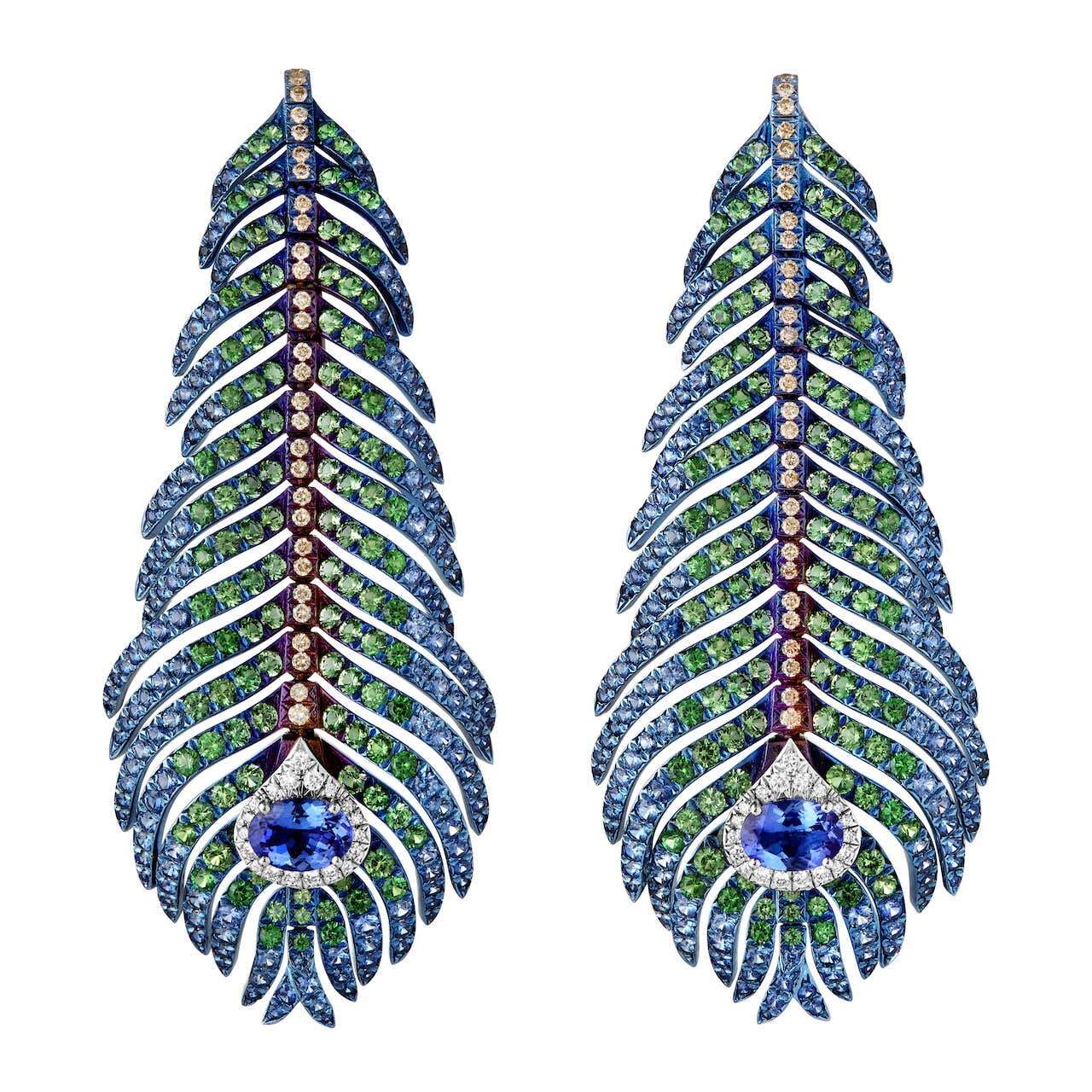 peacock earrings natural 