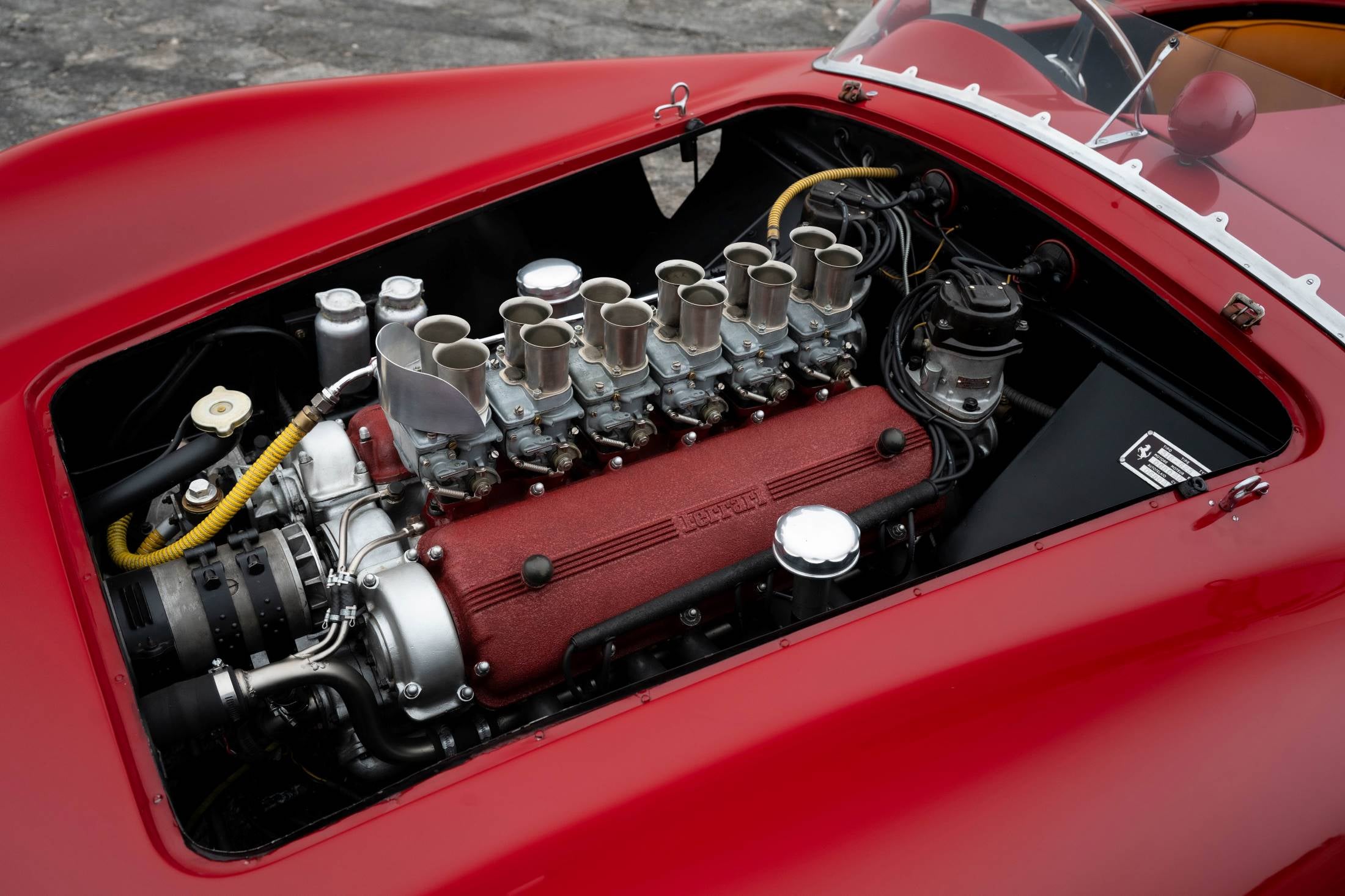 Image showing the engine of the 1957 Ferrari 625 TRC Spider.