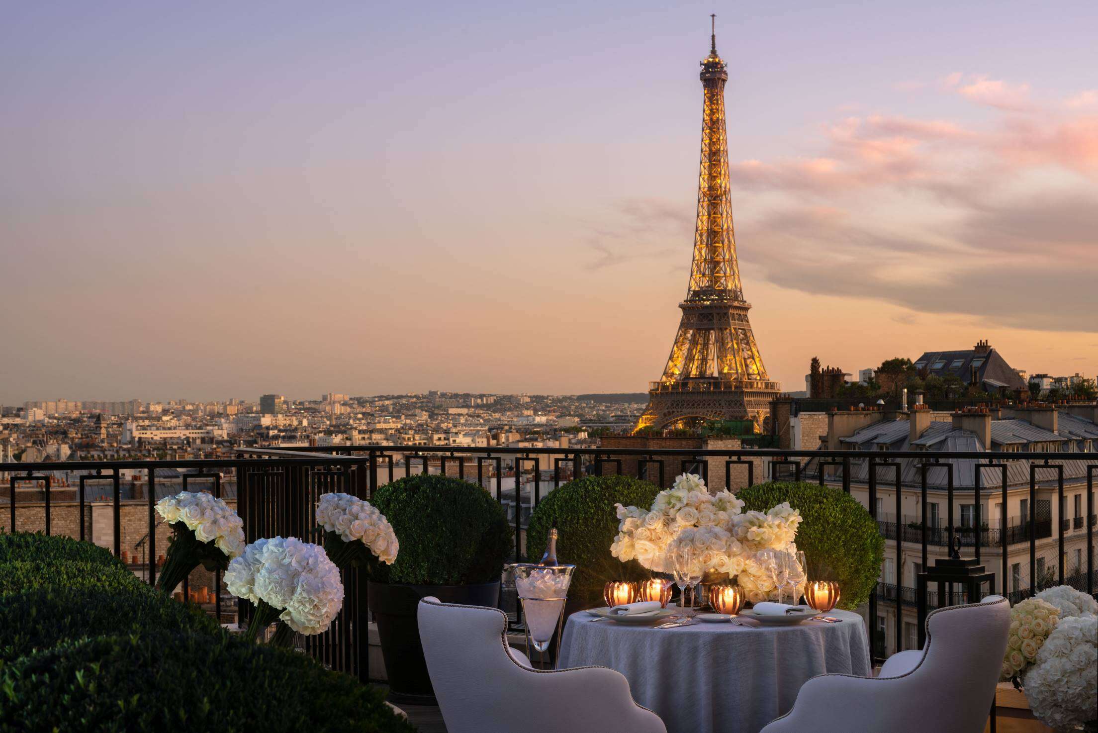 Image showing the view from the penthouse at the Four Seasons Hotel George V