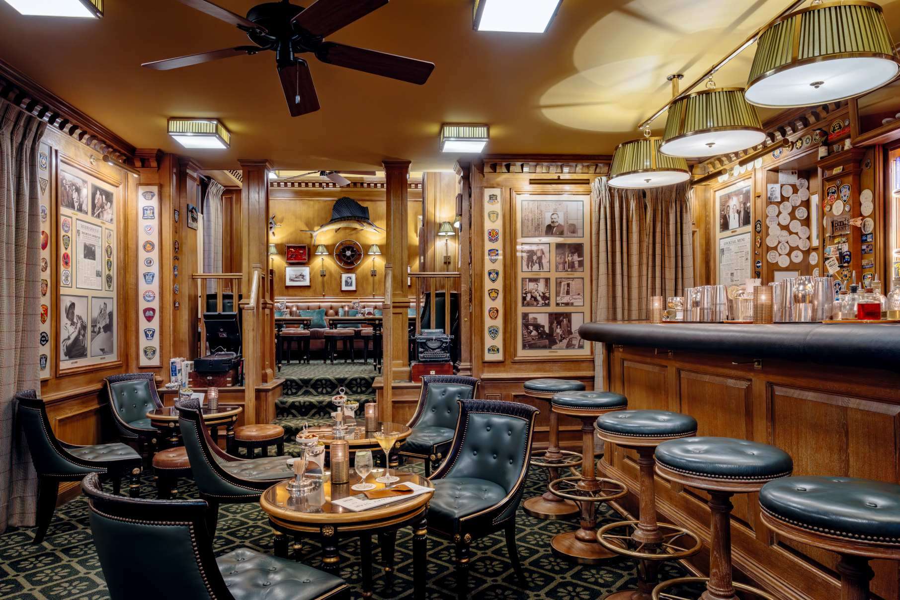 Image showing the 1920s-style bar with leather seating at The Ritz Paris hotel