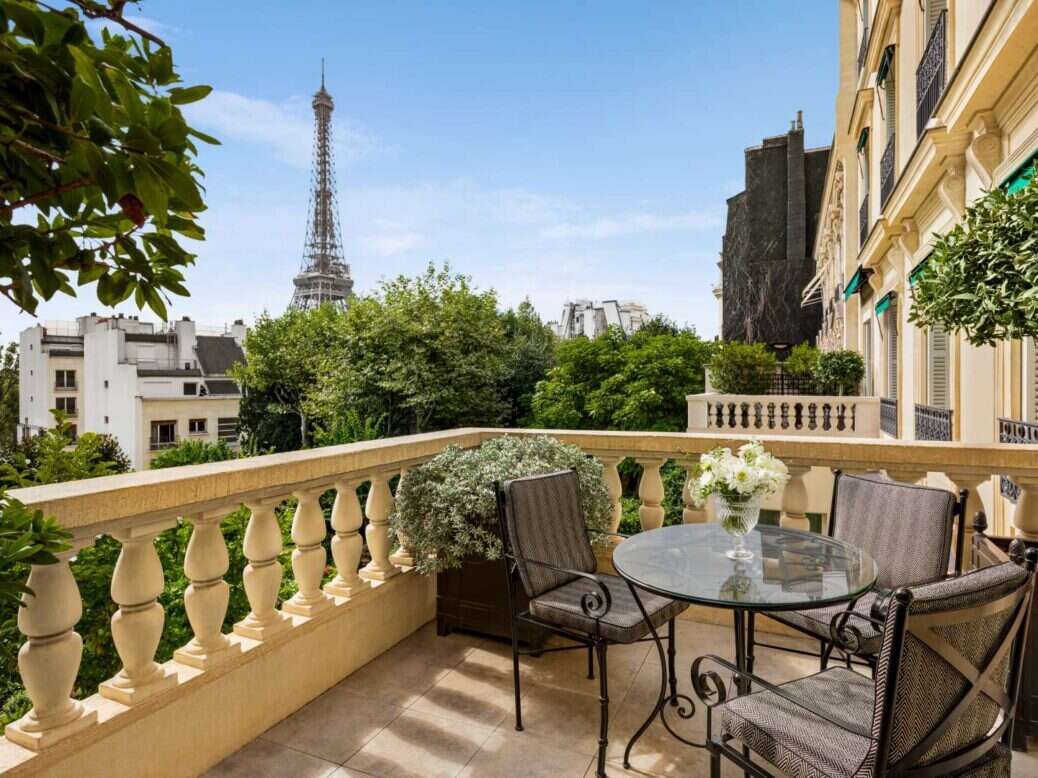 Image showing the view of Paris from Shangri-La Paris hotel terrace