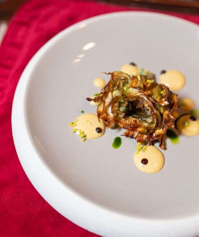 artichoke and licorice dish