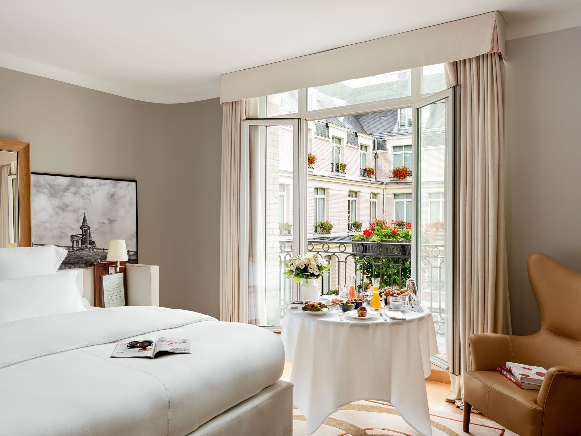 Image showing the balcony breakfast available at Le Royal Monceau in Paris
