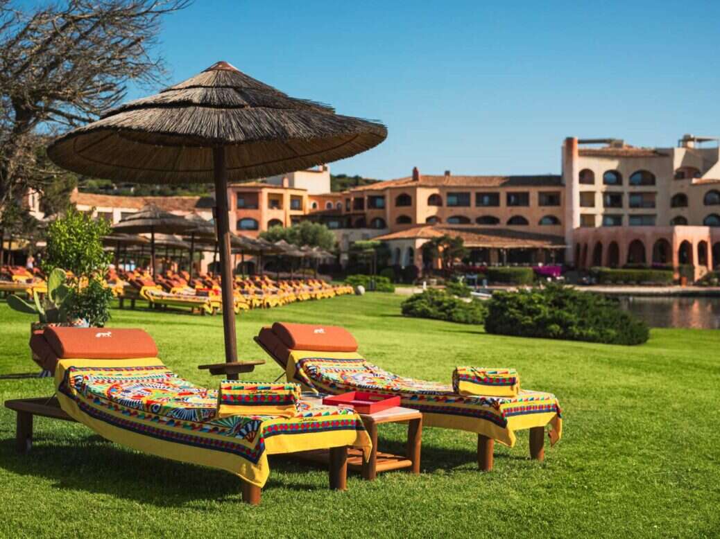 Image showing bright beach chairs at resort