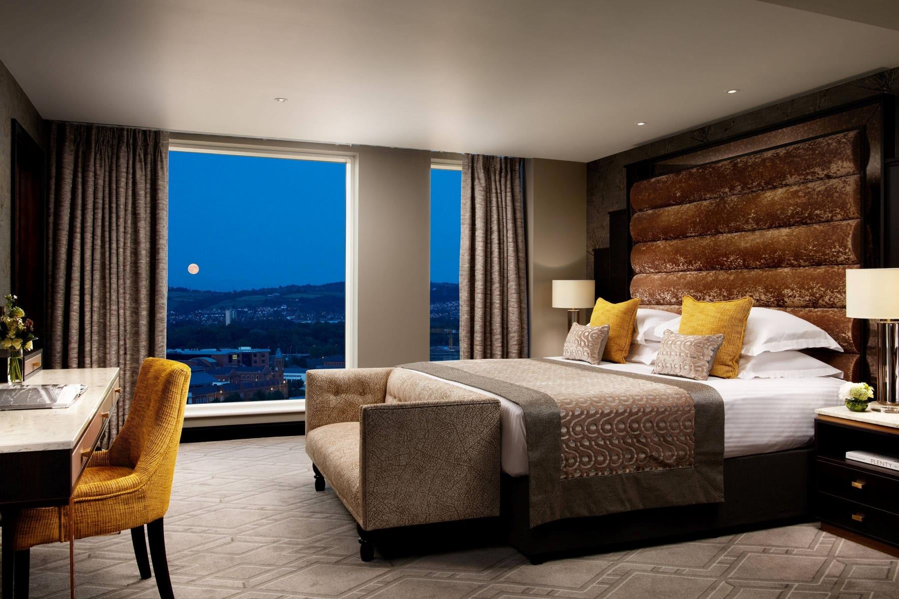 Image showing the view of Belfast from The Grand Central Hotel bedroom in Northern Ireland