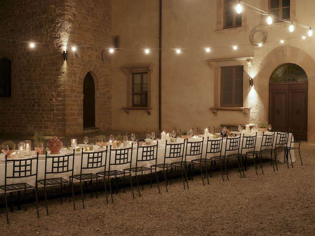 outside dining at castelfalfi tuscany