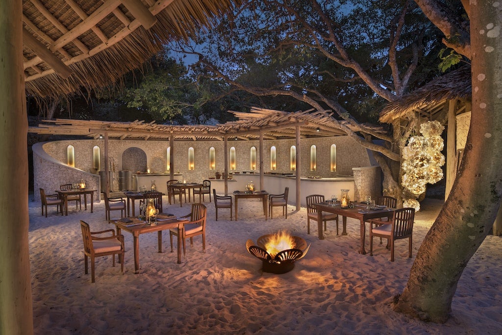 Dining area on Mnemba Island