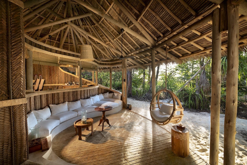 terrace of a banda on Mnemba Island