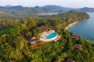 Six Senses Yao Noi inifinity pool from above