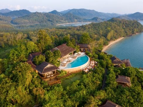 Six Senses Yao Noi inifinity pool from above