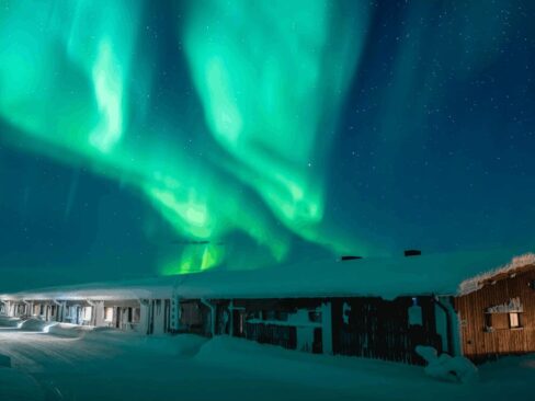 The Northern Lights above Aurora Radar Station