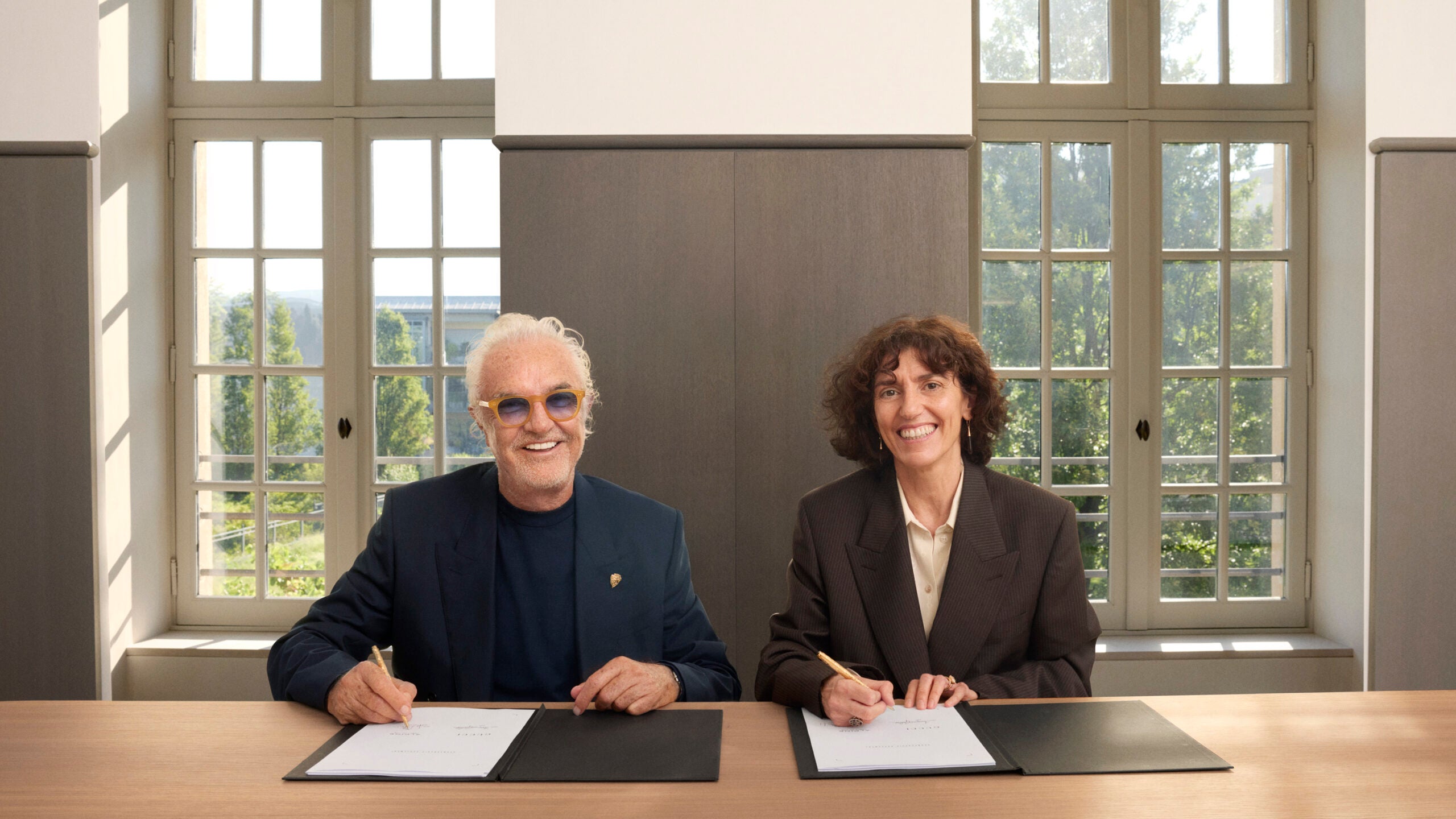 President and CEO of Gucci, Francesca Bellettini and executive advisor of Alpine Formula One Team, Flavio Briatore