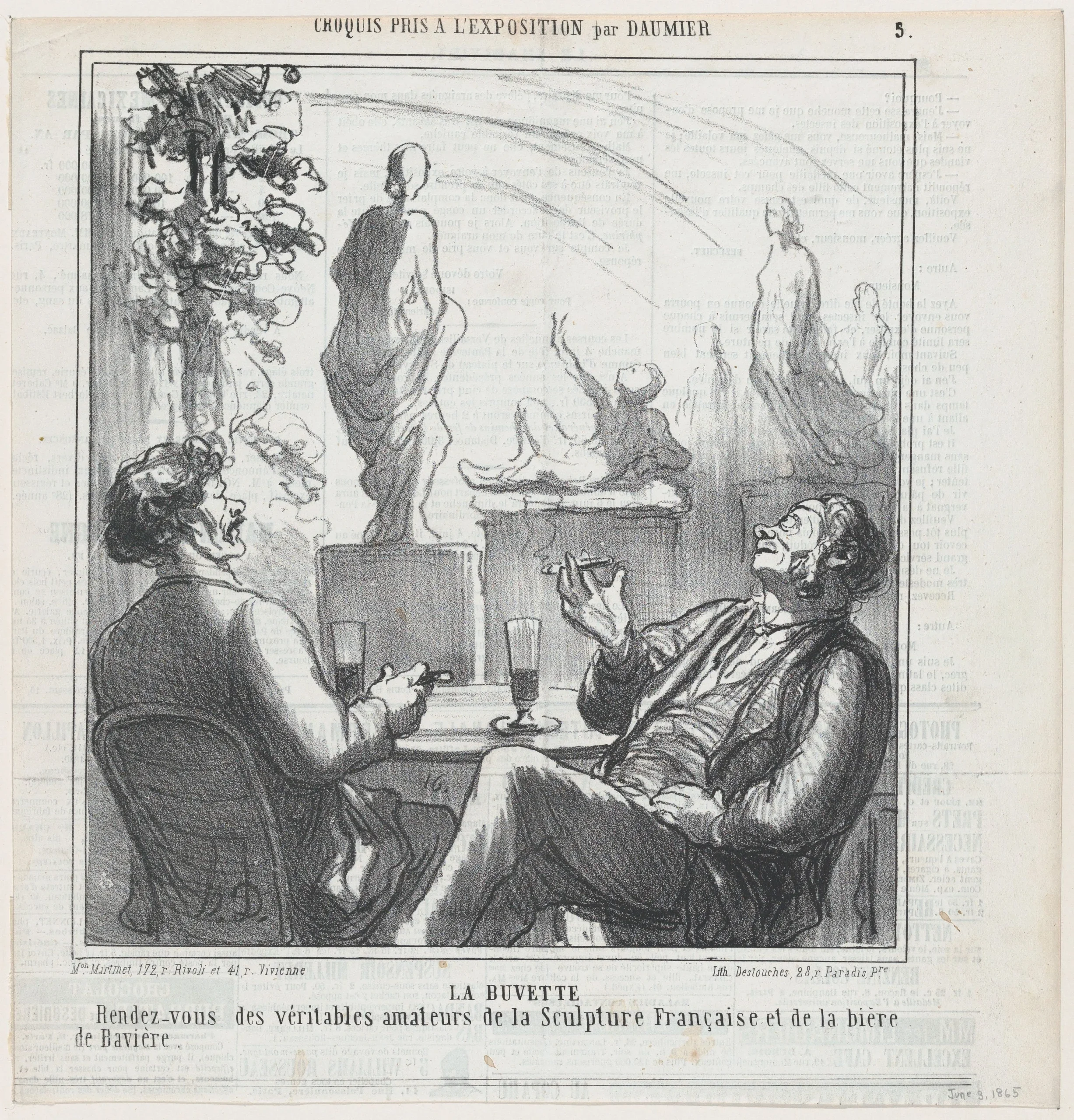 Le Charivari from 1865 showing elite men enjoying their cigar