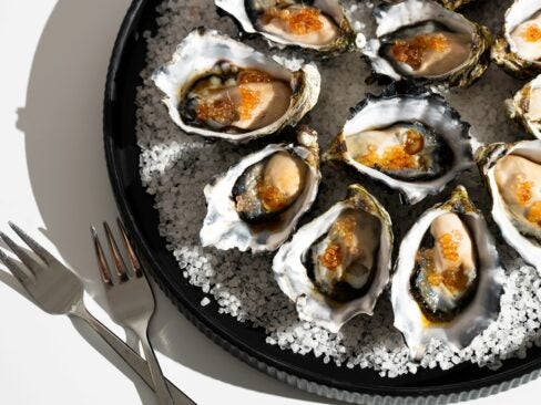 oyster served with roe ; best weird oyster combinations