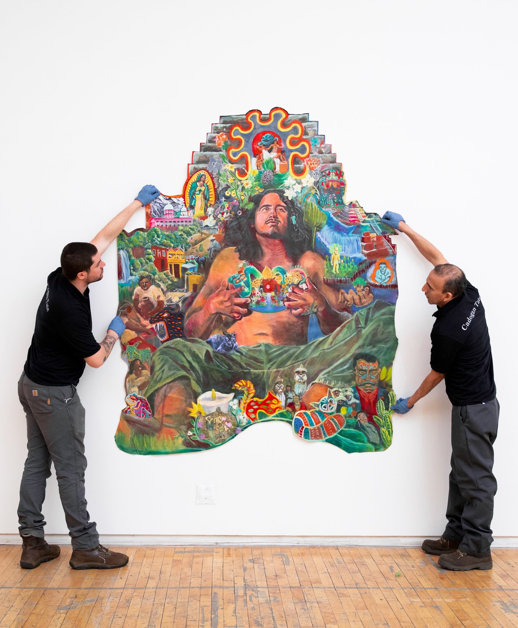 piece of art being moved