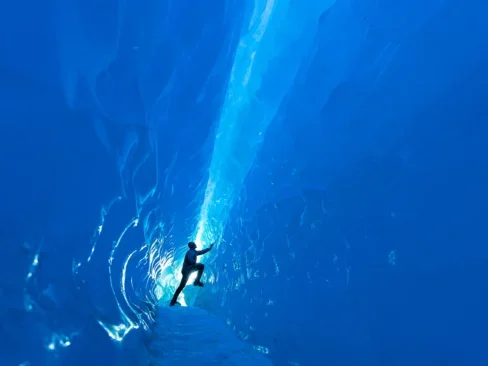 White Desert antarctic blue tunnels